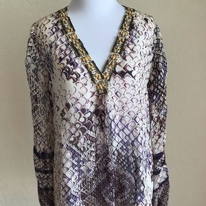 **new w tags** Hale Bob 100% Silk blouse. Size S
